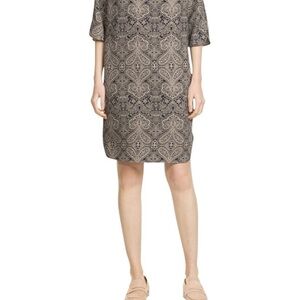 Mango Basics Navy and Cream Paisley Blouse